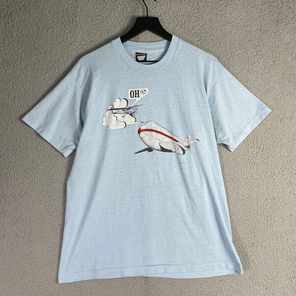 Vintage Screen Stars Best Airplane‎ Graphic T-Shirt XL Single Stitch USA 90s - Picture 3 of 12